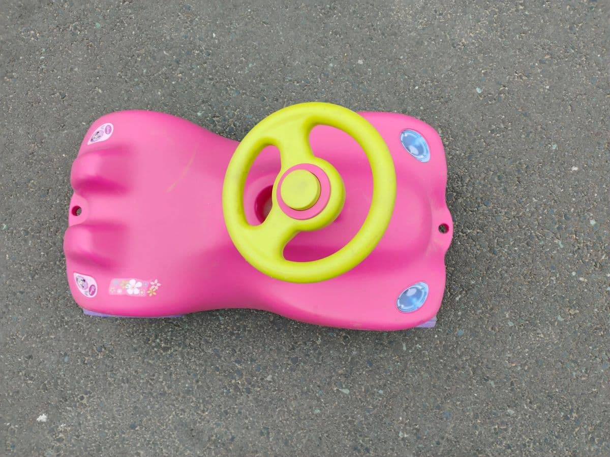 Kinder-Rutschauto / Bobby-Car in Rosa & Gelb – Bild 2