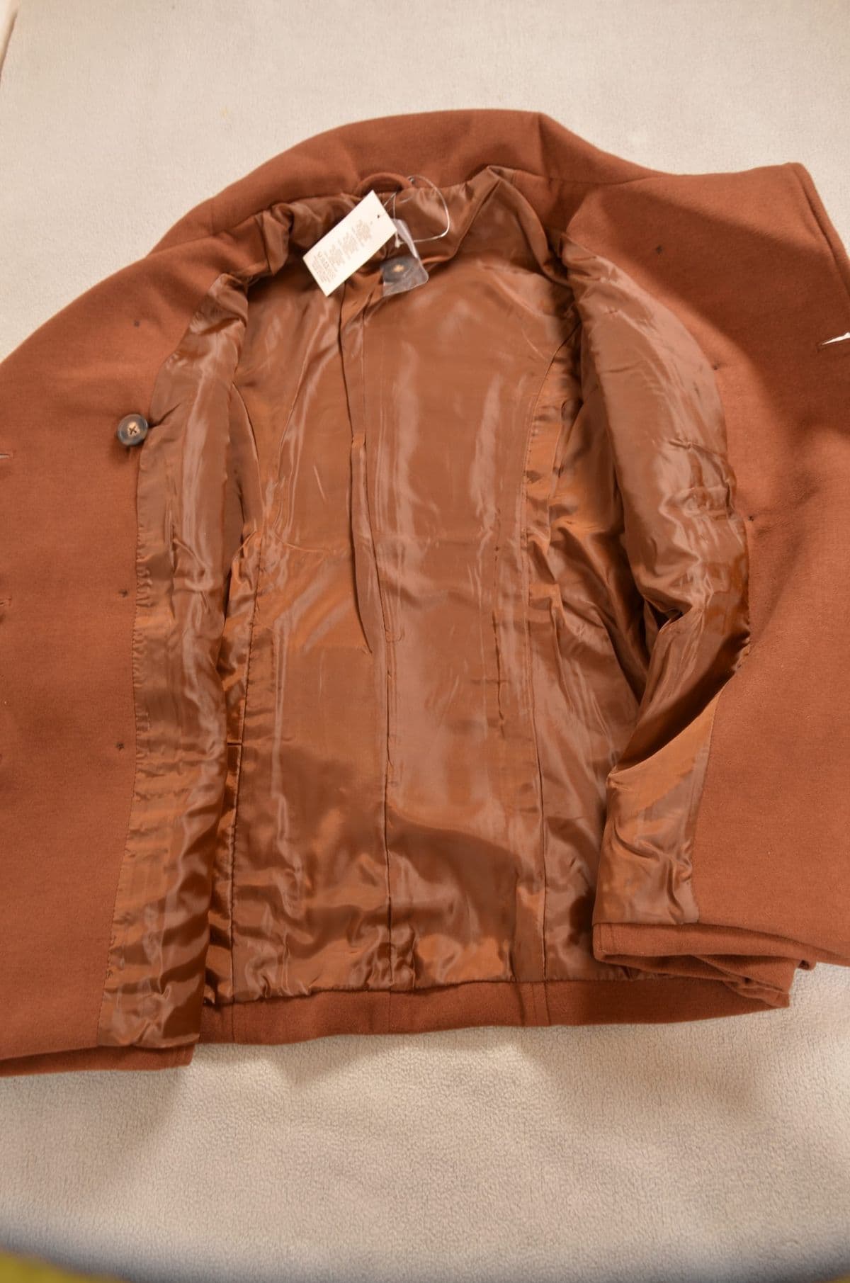 Eleganter Damen-Kurzmantel / Cabanjacke in Cognacbraun – Bild 6