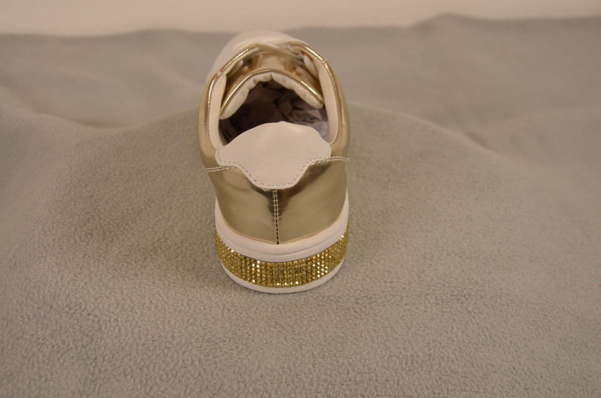 Glamouröser Damen-Sneaker in Weiß & Gold – Bild 3