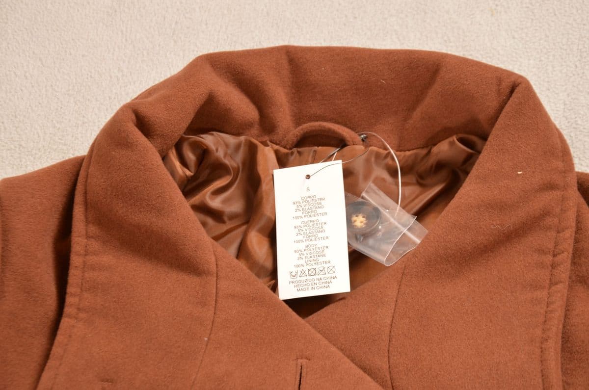 Eleganter Damen-Kurzmantel / Cabanjacke in Cognacbraun – Bild 4
