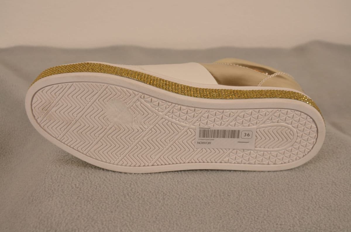 Glamouröser Damen-Sneaker in Weiß & Gold – Bild 4